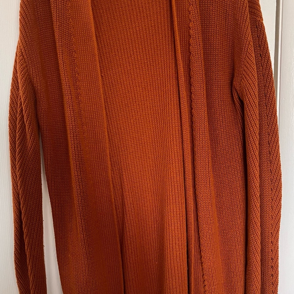 Rust Orange Knit Cardigan